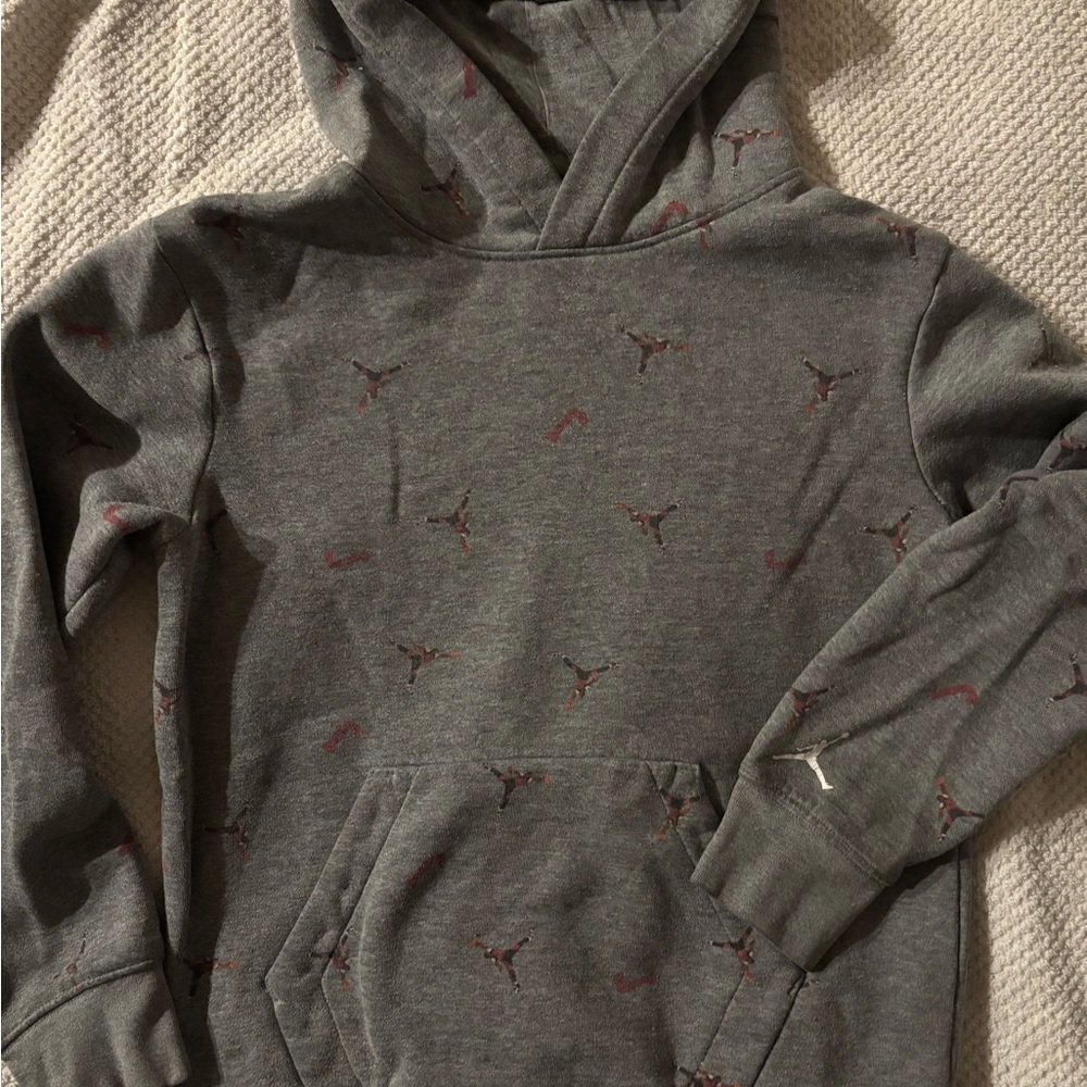 Jordan Kids Gray Patterned Hoodie